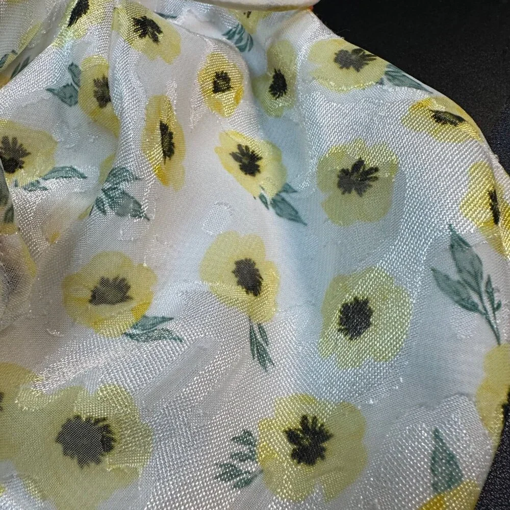 VGC Hutch Anthropologie String Halter neck Yellow Motif Ditsy Floral Romper SZ 6 - Picture 14 of 14